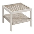 thumbnail image 1 of SONGMICS HOME Collection Sencillo - Table d'appoint d'extérieur en acier et verre, couleur os, 1 of 1
