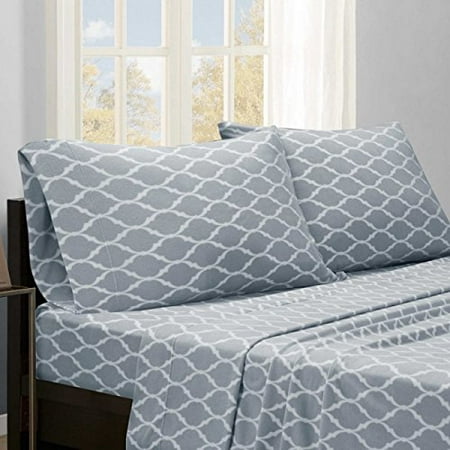 Micro Fleece Grey Ogee Sheet Set Causal Bed Sheets Twin Micro Fleece Grey Ogee Sheet Set