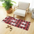 thumbnail image 2 of GZHJMY Snowflake Buffalo Plaid Area Rug, Anti Fatigue Large Floor Mat, Soft Washable Plush Carpet with Non-Slip Rubber Back for Entryway, Bedroom, Sink, Kitchen, Bathroom, 39 x 20 Inch Carpet Runner, 2 of 7