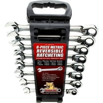 Cougar Pro Metric Full Polish Ratcheting Combination Wrench Set (8Mm To 19Mm), 8 Piece