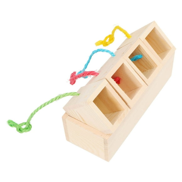 WHAMVOX Parrot Supplies Rectangular Bamboo Foraging Box 1Pc Bird Shredding Toys Home Yard Use 8.3x3.1x2.4in