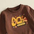 thumbnail image 6 of Cjfdfy Toddler Baby Boy Thanksgiving Outfit Turkey Truck Embroidered Long Sleeve Sweatshirt With Elastic Waist Joggers Cute Little Turkey Clothes My First Thanksgiving Fall Winter Outfit, 6 of 9