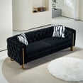 thumbnail image 6 of EVERGRATE FURNITURE Home Collection Modern Velvet Tufted Sofa with Removable Seat Cushion, Seat Cushion Cover and Pillows, Black, 6 of 10