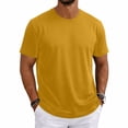 thumbnail image 3 of Mens Shirts Ultra Soft Plain Tshirts for Men Crew Neck Casual Basic Tee Shirt Undershirt Khaki 3XL, 3 of 8