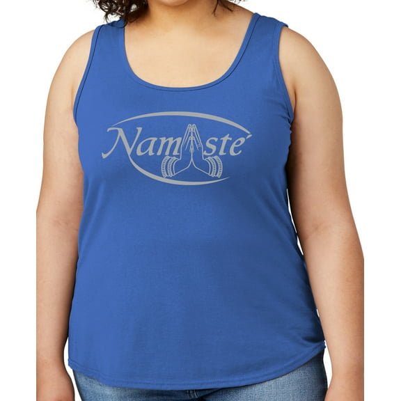 Women's NAMASTE Yoga Mid-weight Tanktop, Small Royal