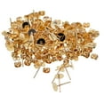 thumbnail image 2 of 100 piezas de aretes de hierro con almohadilla plana de 6 mm y 100 piezas de cierre de arete Luz de oro, 2 of 9