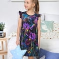 thumbnail image 4 of Gaeub Robe de Nuit Étoilée Iris Champ Imprimé pour Filles, Vêtements de Nuit Confortables, Robe de Nuit Imprimée pour Dormir, Vêtements de Détente, Fêtes-TTG, 4 of 6