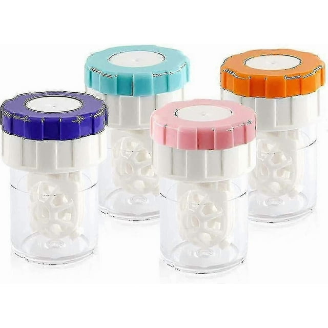 4 pieces contact lens case, contact lens cleaner, cleaning lens case