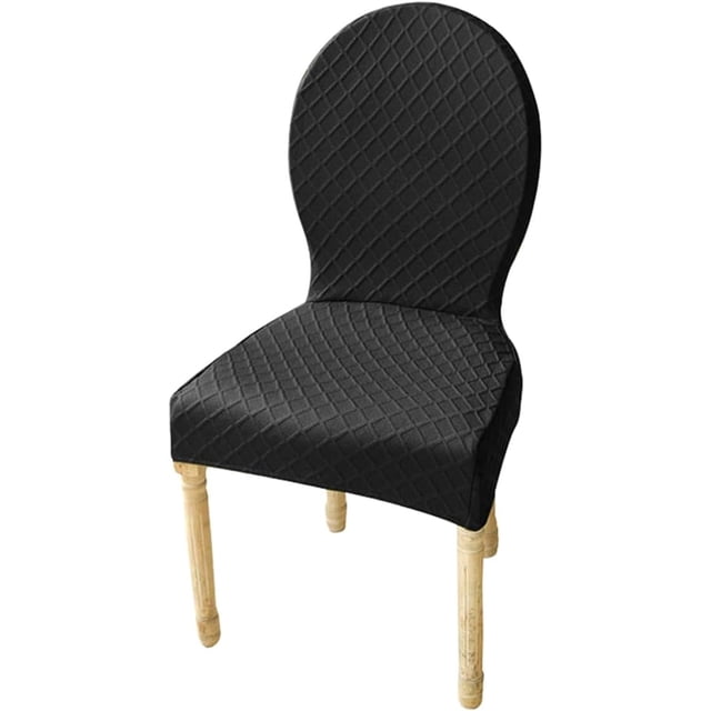 N/A Set of 1/2/4 Dining Chairs Slipcovers, with Round Back Dining Room Chairs Covers, Without Arms Oval Side Chairs, for Dining Room Banquet Home Decor,H,2pack