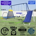 thumbnail image 6 of Sportspower Almansor Metal Swing Set with Glide Ride, Trampoline, and Lifetime Warranty on Blow Molded Slide, Great for Ages 3-8, 6 of 7