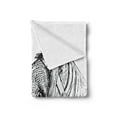 thumbnail image 2 of Animal Soft Flannel Fleece Throw Blanket, Engraved Inspired Artwork of a Horse Head on a Plain Background, Cozy Plush for Indoor and Outdoor Use, 50" x 70", Charcoal Grey and White, by Ambesonne, 2 of 5