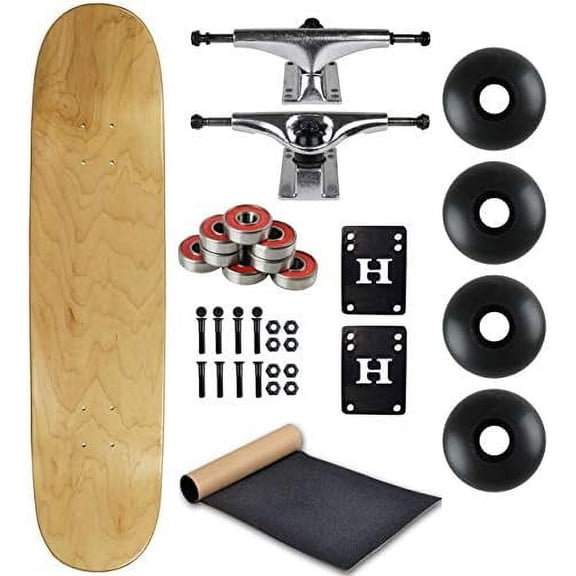 Complete Skateboard Natural 8.25" with Silver Trucks and Black Wheels$$Sport & Recreation Other
