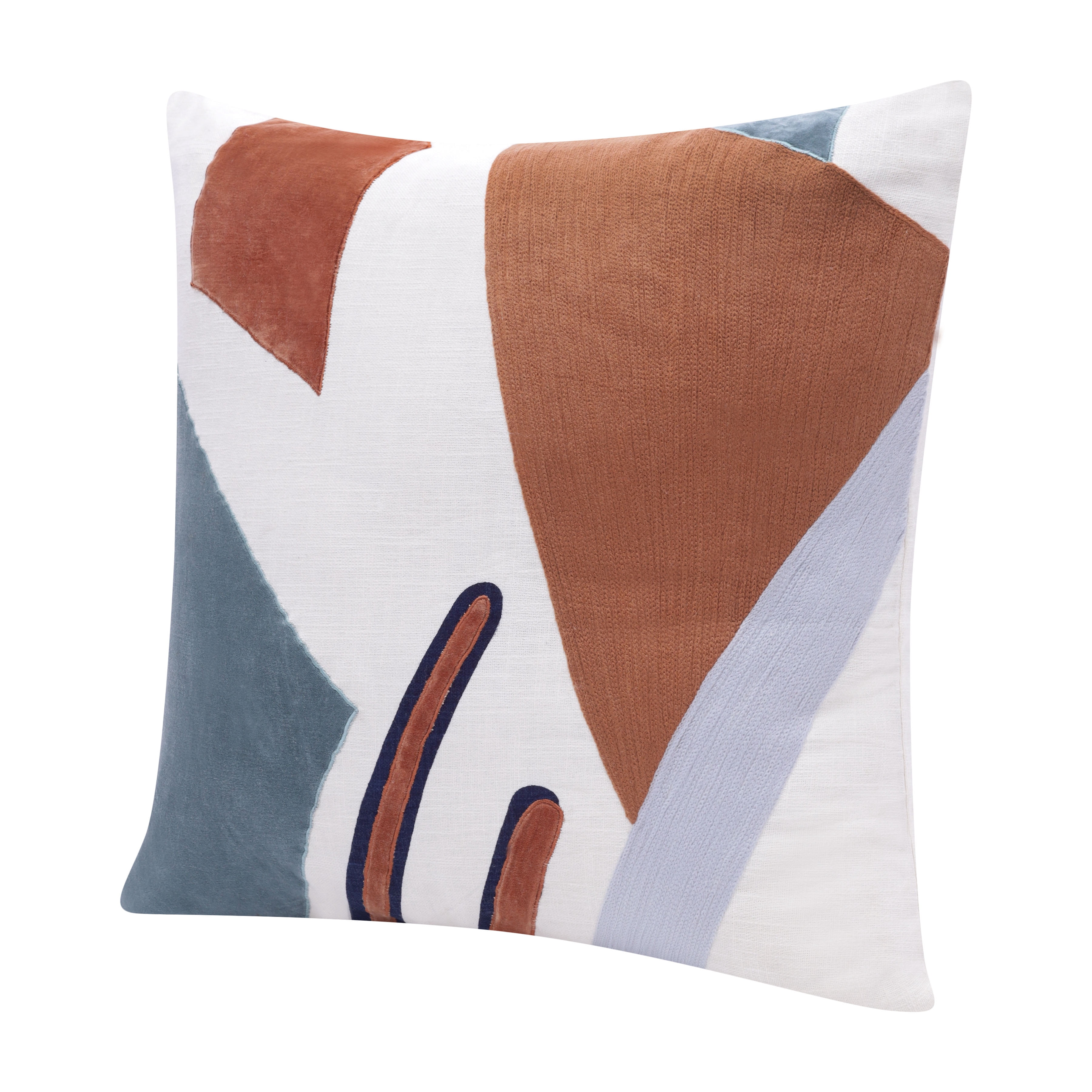 Fame Modern Patchwork Handmade Decorative Throw Pillow, Sage Green/Adobe, 24" x 24", Count per Pack 1