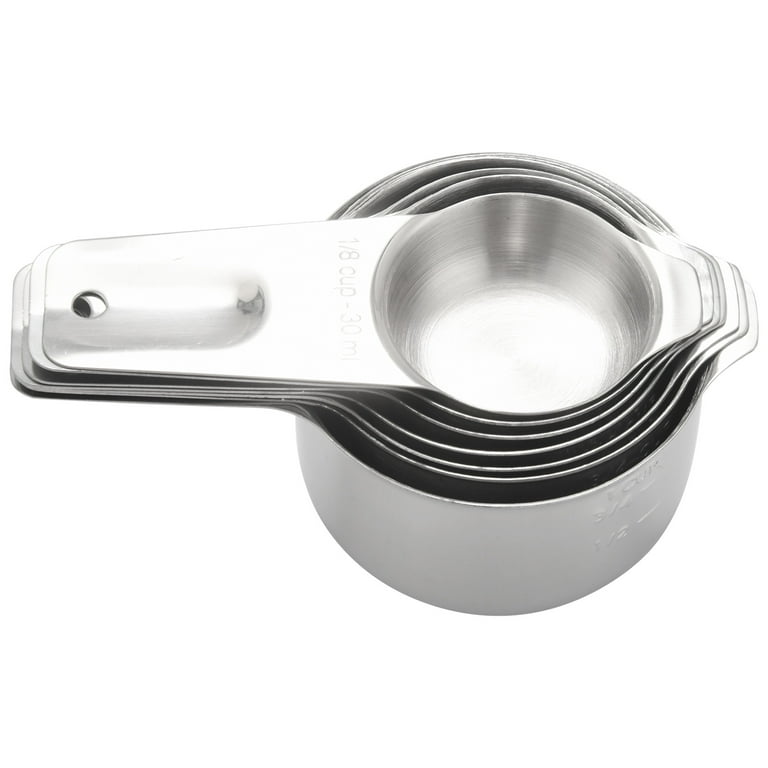 2 Set Measuring Cups Set Of 7 With 1/8 Cup Coffee Scoop, Stainless