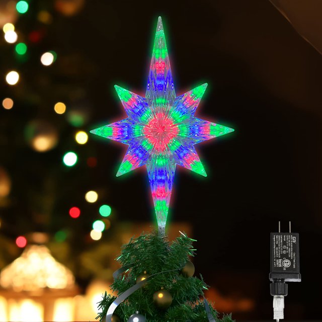 LAMPHOME Adorno para árbol de Navidad (11 pulgadas, 41 LED parpadeantes, multicolor)