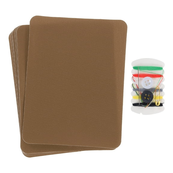 8 Pcs Iron on Patches with Sewing Kit 4.9"x3.7" Patches for Clothes Iron on Patches for Jeans, Bags Light Brown
