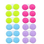 kiseer 12 pack colourful contact lens case box holder container soak storage kit