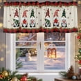 thumbnail image 5 of Christmas Gnome Valance Curtain for Windows Xmas Dwarfs Floral Snowflakes Retro Linen Plaid Curtain Valances Short Window Treatments Panels for Kitchen Bathroom Laundry Room Basement 54 x 18 Inch, 5 of 7