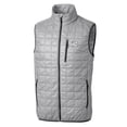 thumbnail image 2 of Men's Cutter & Buck Gray Richmond Flying Squirrels Rainier PrimaLoft Eco Insulated Full-Zip Puffer Vest, 2 of 3
