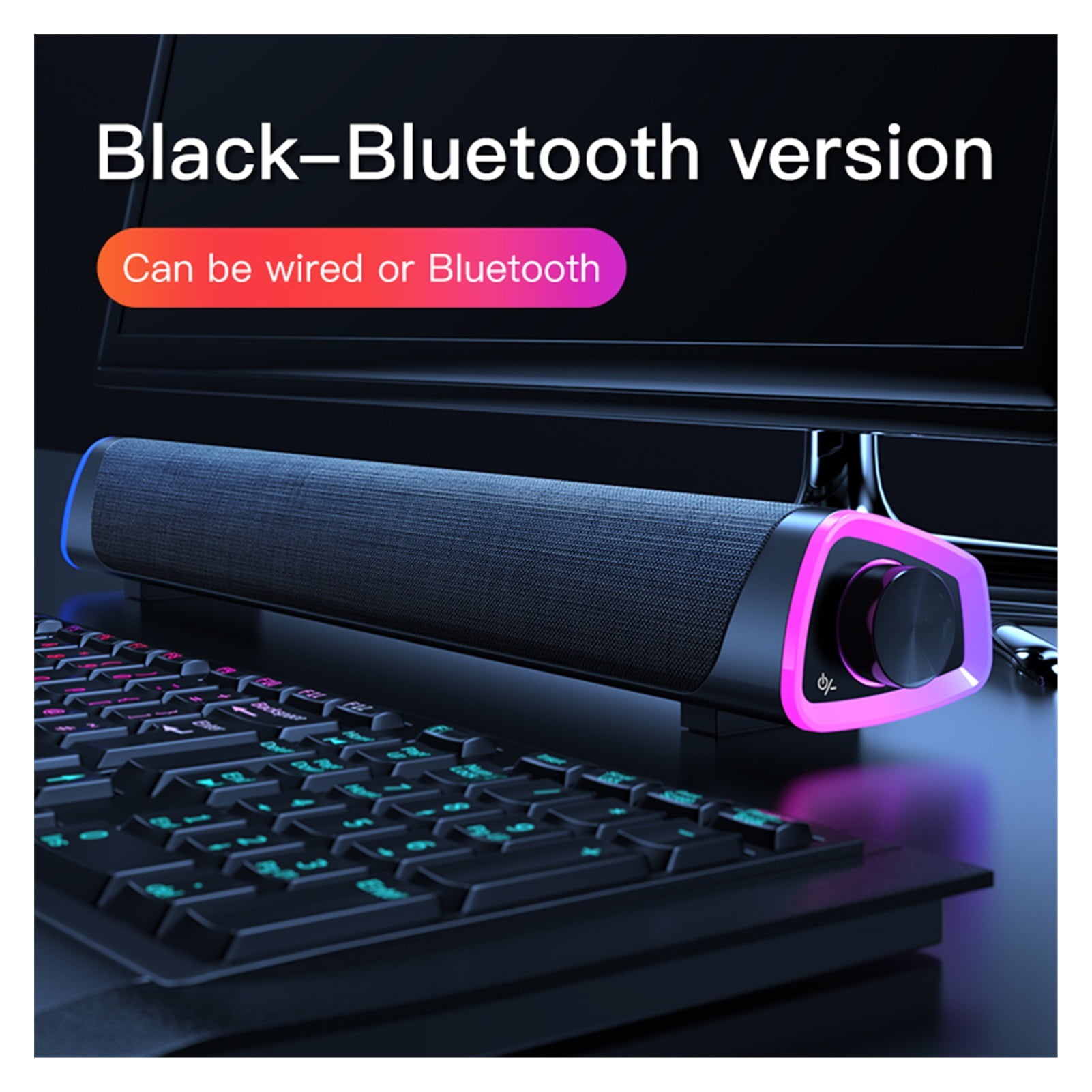 3D Surround Soundbar Bluetooth 5.0 Speaker Wired Computer Speakers Stereo Subwoofer Sound Bar For Laptop PC Theater TV 3.5mm