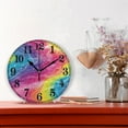 thumbnail image 2 of Rainbow Illustration Silent Wall Clock 10" Non-Ticking Battery Clock, 2 of 7