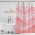 thumbnail image 3 of Pink Striped Shower Curtain, Waterproof Shower Curtains for Bathroom, Modern Abstract Art Wave Moire Gradient Washable Fabric Bathtub Curtain Set Bath Decor with 12 Hooks 72"x78", 3 of 8