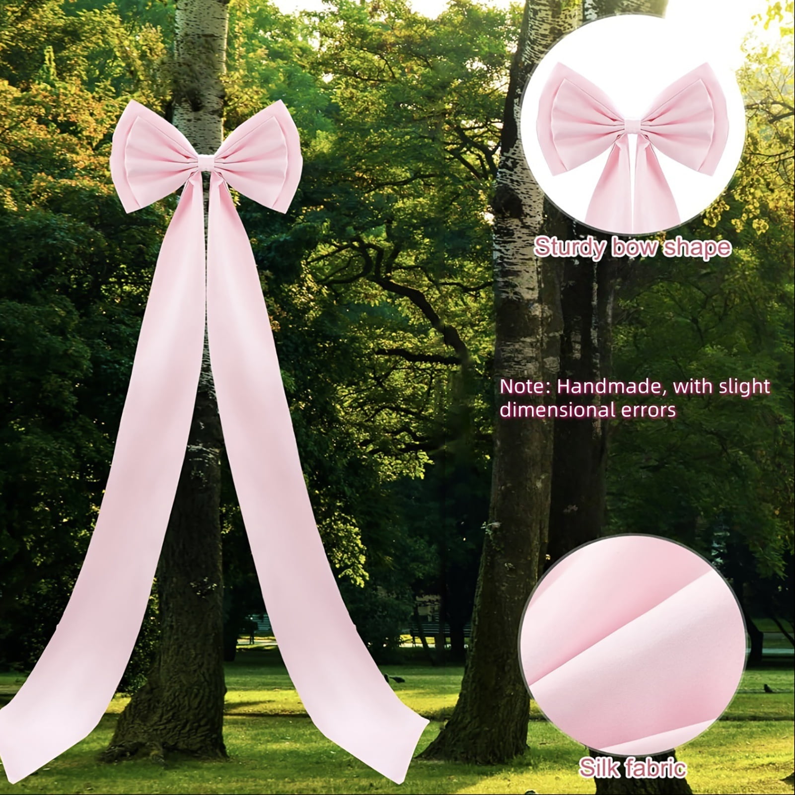 Dserfhy Large Satin Bow for Backdrop 75" x 18" Giant Bow Ribbon Tie for Wedding Engagement Bachelorette Bridal Shower Christmas Room Wall Door Decor