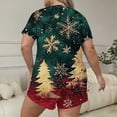 thumbnail image 6 of LEKWK Christmas Pajamas for Women Plus Size Printed Short Sleeve Crewneck Tops and Shorts 2 Piece Lounge Sets Soft Comfy Home Sleepwear Red XL, 6 of 6