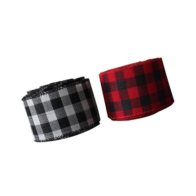 Matsuzay 2 rollos de cinta a cuadros, textiles para el hogar, cintas impresas para coser, cintas de tela artesanales impresas a mano, Kits de decoración para fiestas