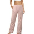 thumbnail image 1 of Gibobby Pantalones mujer frío Pantalones de chándal informales de pierna ancha para mujer, cómodos pantalones deportivos deportivos con bolsillos(Rosa,M), 1 of 5