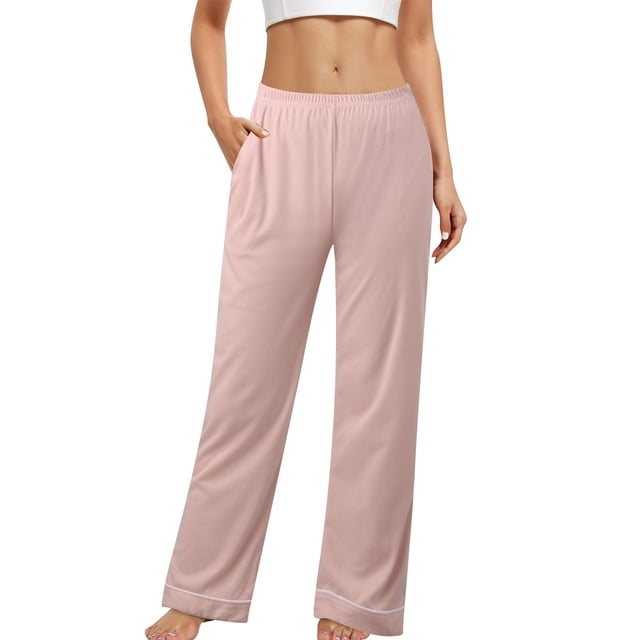 Gibobby Pantalones mujer frío Pantalones de chándal informales de pierna ancha para mujer, cómodos pantalones deportivos deportivos con bolsillos(Rosa,M)