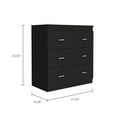 thumbnail image 5 of Modern 3 Drawer Dresser, Double Chest of Drawers with Storage, Clothing Organizer with Cut-Out Handle, Dresser Chest, Wood Storage Cabinet for Living Room, Bedroom, Hallway, Black, 5 of 7