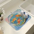 thumbnail image 4 of Yayeee Dish Drying Mat for Kitchen Counter 16" x 18" Microfiber Super Absorbent Coffee Decorative Pad, Art Goldfish, 4 of 9