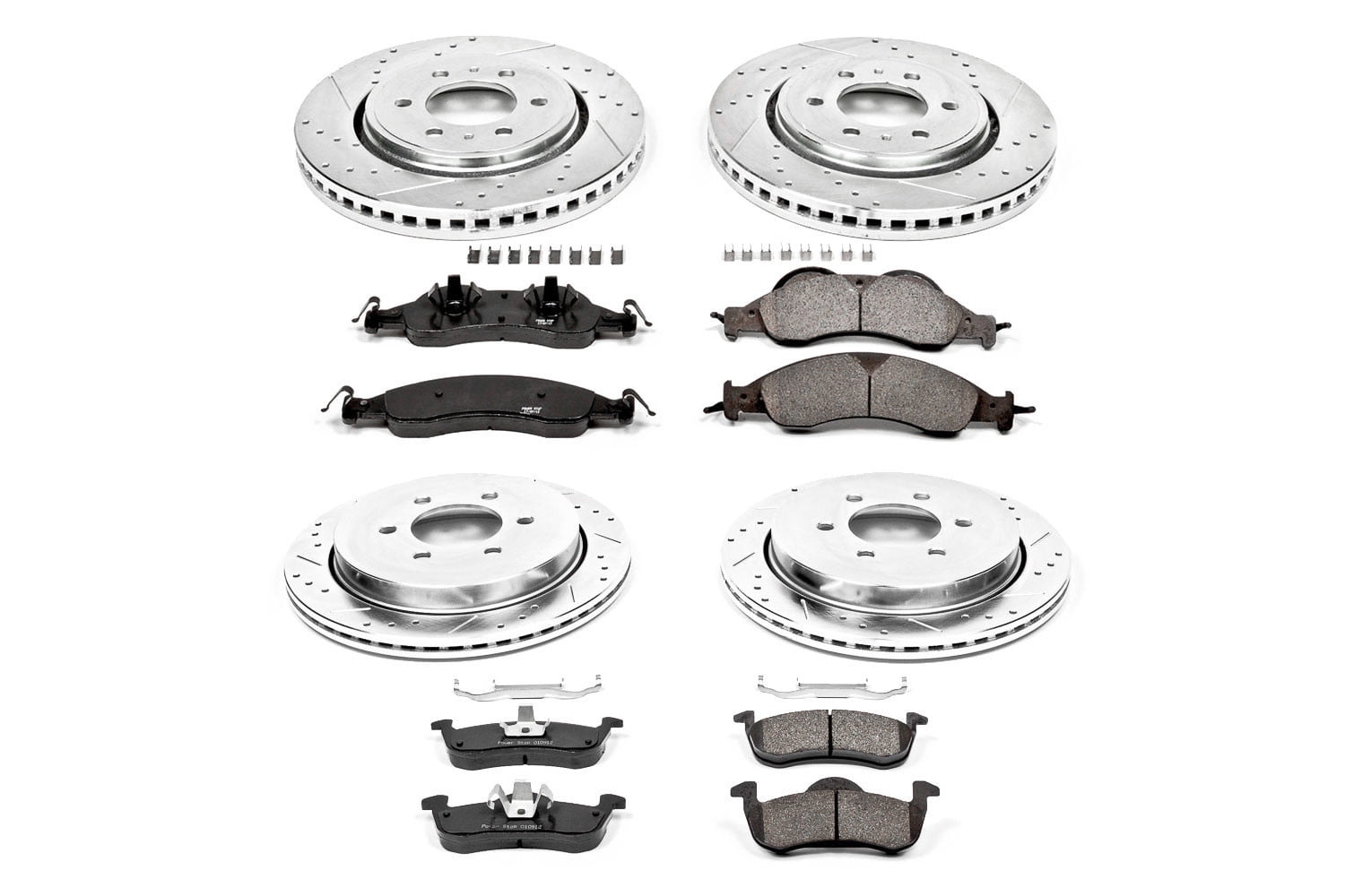 PowerStop Front and Rear Z23 Evolution Sport Carbon-Fiber Ceramic Brake Pad and Drilled & Slotted Rotor Kit Fits: FORD LINCOLN Select Models K4109
