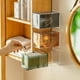 thumbnail image 5 of Caja de Organizador de Hisopo y Almohadilla de Algodón Montada en la Pared, Contenedor de Almacenamiento Cosmético de Plástico Transparente Sin Perforaciones con Cajón B, 5 of 5