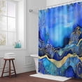 thumbnail image 5 of Ombre Blue Gold Marble Texture Fabric Shower Curtain Waves Abstract Art Washable Shower Curtains for Bathroom, Waterproof Bath Curtain with Hooks Home Decor 36x72in, 5 of 8