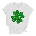 thumbnail image 6 of Dark Green Sparkle T Shirt St Patricks Day Glitter Clover Graphic Tees Short Sleeve Black Tops Elegant Irish Blouse, 6 of 6