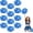 Colorful+Blue, variant on 12 Pack Cheerleading pom poms,Handheld Cheer pom poms, Sports Cheer Plastic Pom Poms Cheerleading for Sports Team Spirit Cheering (Colorful+Blue)