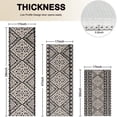 thumbnail image 4 of Black Geometric Diamond Pattern Kitchen Rugs Sets Of 3,Kitchen Runner Rugs Non Skid Washable,Decorative Kitchen Floor Mats for Kitchen,Sink,Laundry,17"x30"+ 17"x47" + 17"x59", 4 of 6