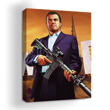 Grand Theft Auto Canvas Wall Art by DreamController- 18×24 inches Video Game Wall Decor | HD Printed & Wooden framed wall art | Modern Wall Decor for Gift | Made in USA
