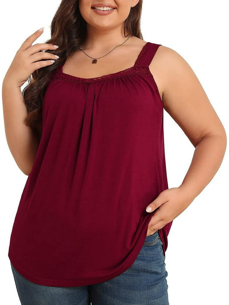Daystry Plus Size Tank Tops for Women, Loose Fit Lace Sleeveless