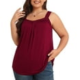 thumbnail image 2 of Daystry Plus Size Tank Tops for Women Loose Fit Lace Sleeveless Women's Summer Tanks Wine Red L, 2 of 13