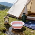 thumbnail image 6 of HAHUT Multipurpose Collapsible Wash Basin, Small Portable Foldable Dish Tub, Space Saving for Dishing, Fruit, Camping, RV, Laundry (Pink), 6 of 7