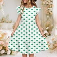 thumbnail image 2 of Agkizg Girls Short Sleeve Dresses Crewneck Floral Print Casual A Line Flower Girl Sundress Dresses, 2 of 5