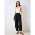 thumbnail image 6 of Womens Baggy Wide Leg Pants Casual Elastic Waisted Palazzo Harem Pants with Pockets Black XL, 6 of 9