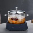 thumbnail image 2 of 2X Cacerola de Vidrio Olla Transparente para Cocinar Olla para Sopa Calentador Cacerola de Vidrio con Dos Asas y Tapa Plateada, 2 of 2