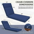 thumbnail image 2 of Kimunuk Outdoor Chaise Lounge Cushions set of 2, 80" x 26" x 4" Waterproof Pool Beach Recliner Replacement Cushions with Ties, Blue, 2 of 7