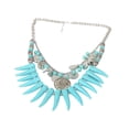 thumbnail image 1 of Turquesa Babero Moneda Colgante Collar Cadena Gargantilla Joyas, 1 of 9