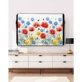 thumbnail image 5 of Flower Floral Outdoor TV Cover 48 to 50 Inch Weatherproof, Watercolor Red Blue Independence Day 600D Oxford TV Covers with Waterproof Zipper, Outside Flat TV Screen Protector Size 48"W x 30"H x 4.5"D, 5 of 7