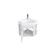 Tennant Brand 18 White Corner Bathroom Vanity with Matte Solid Surface